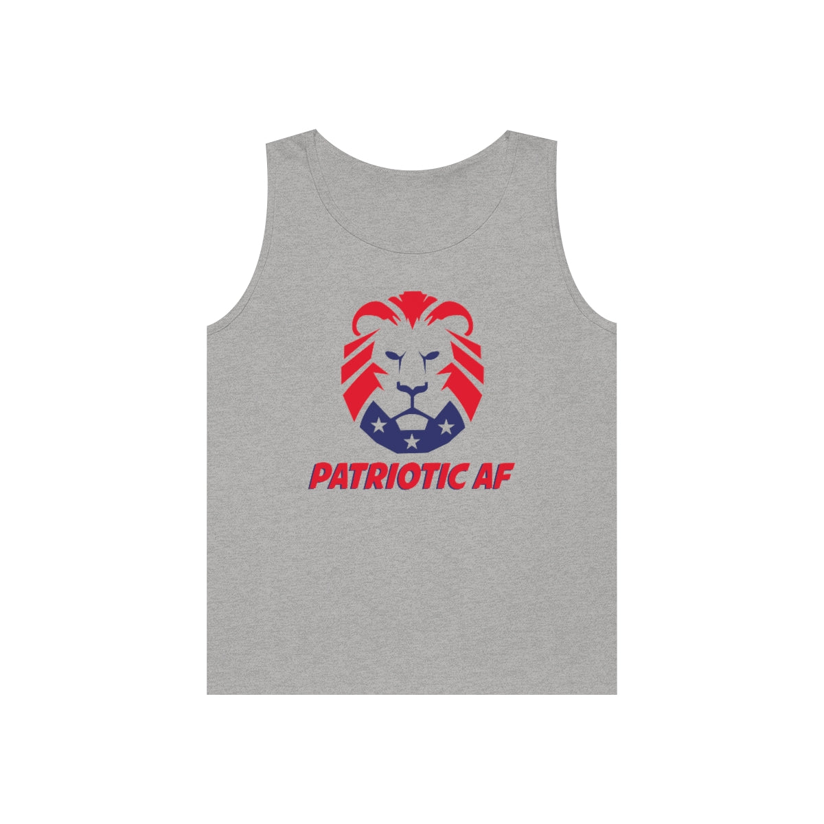 Patriotic AF with MAGA Lion | Men's Heavy Cotton Tank Top - Rise of The New Media