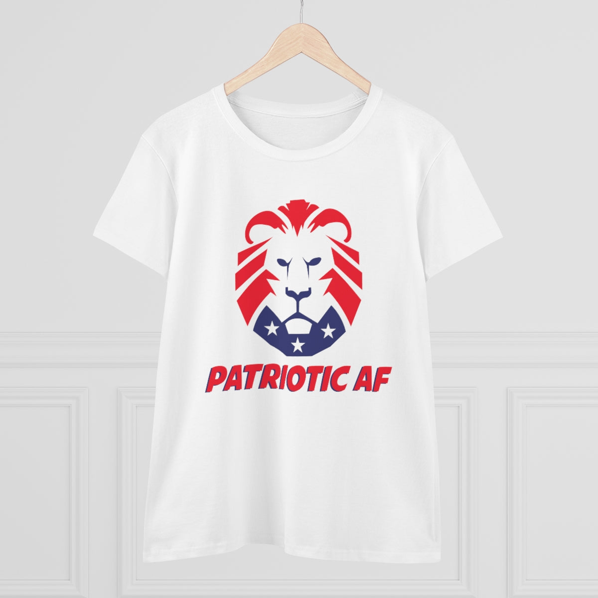 Patriotic AF with MAGA Lion | Women's Tee - Rise of The New Media