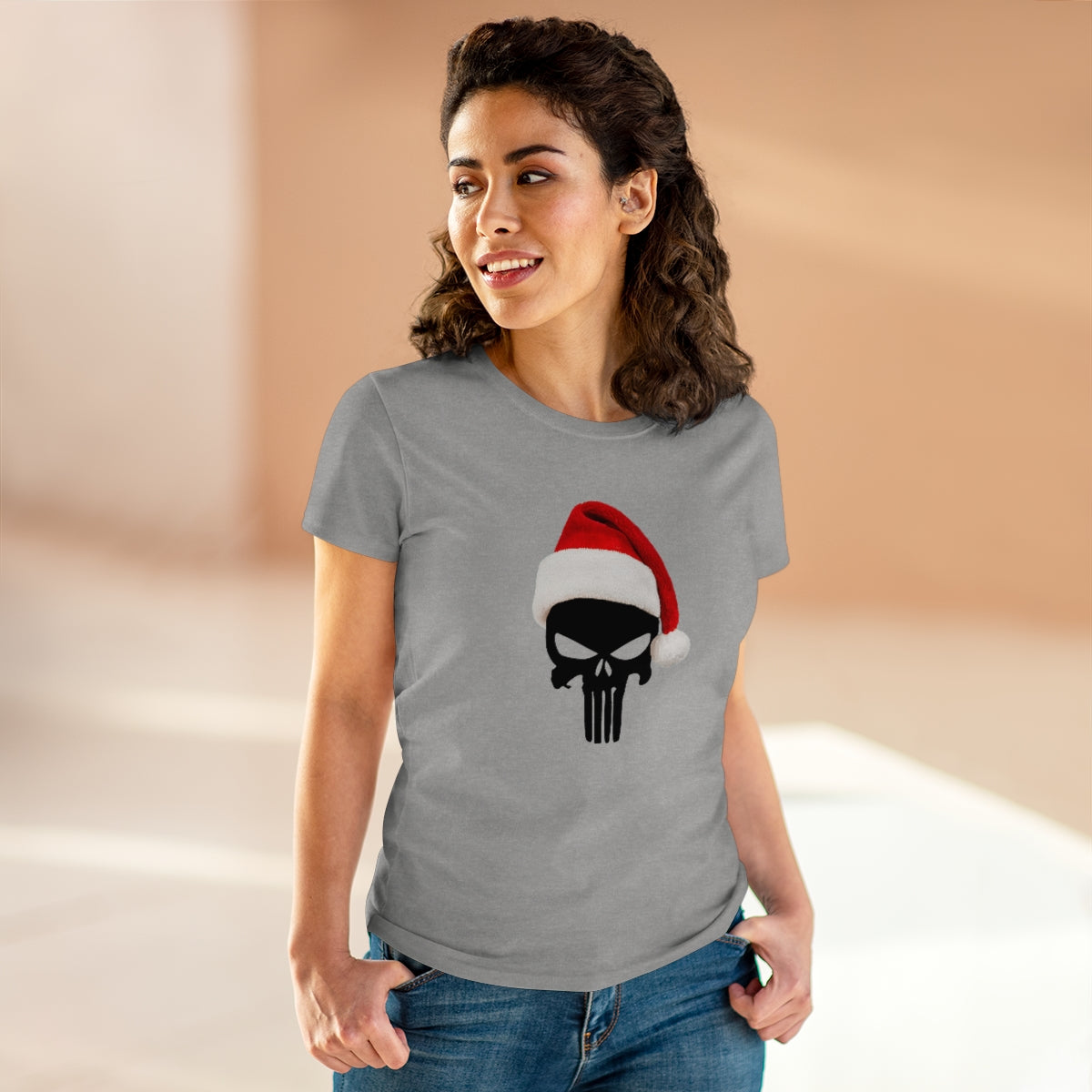 Punisher with Santa Hat | Women's Tee - Rise of The New Media