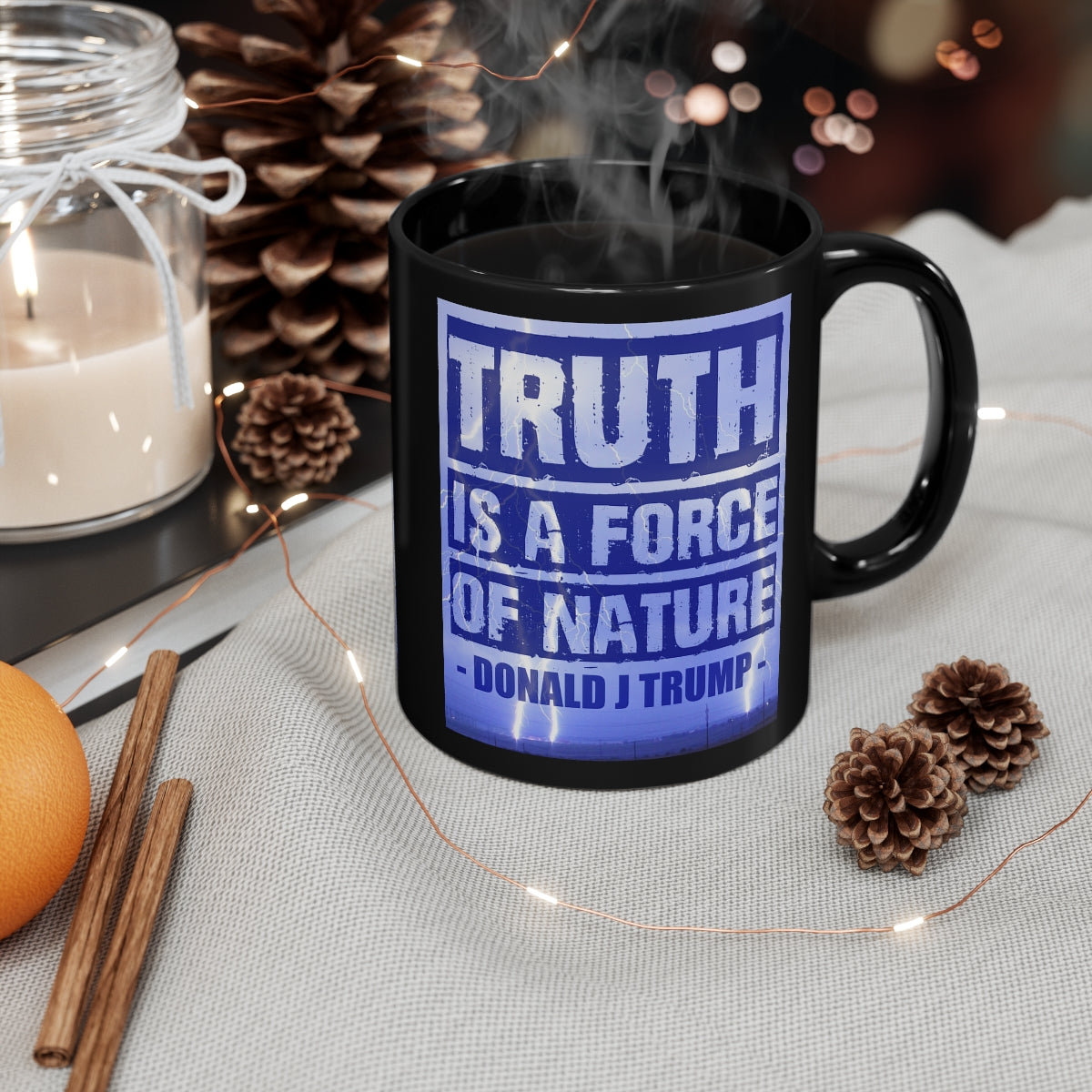 Truth Is A Force Of Nature | 11oz Black Mug - Rise of The New Media