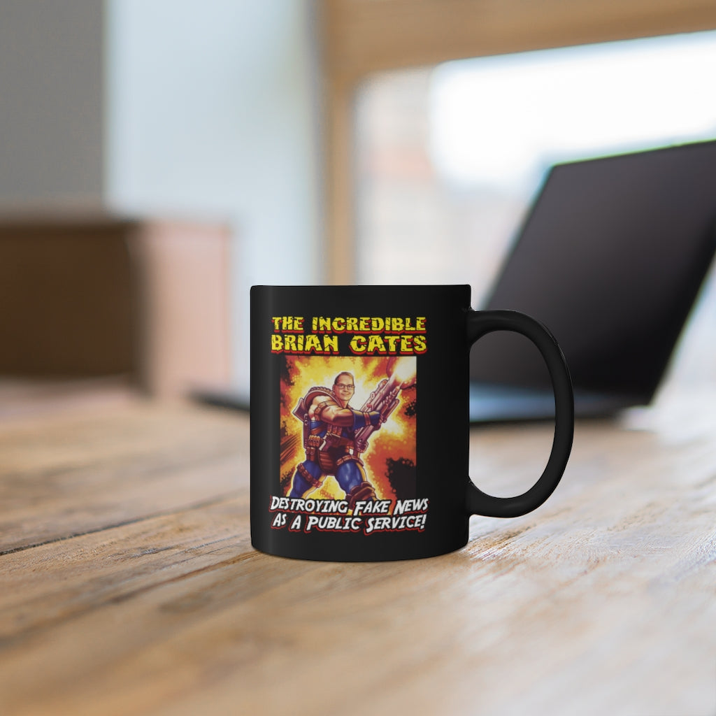 Brian Cates Superhero | 11oz Black Mug - Rise of The New Media