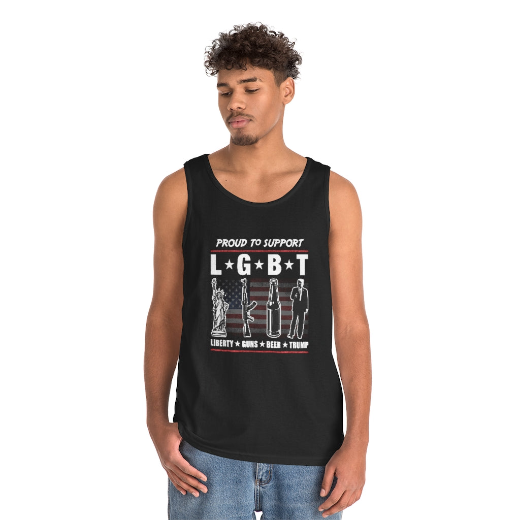 Proud to Support LGBT | Men's Heavy Cotton Tank Top - Rise of The New Media