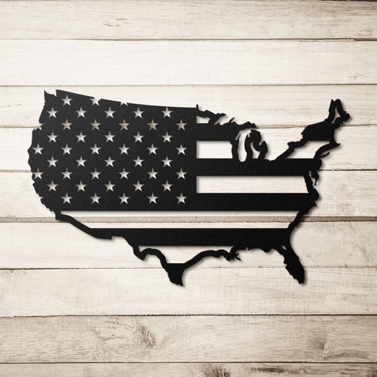American Flag Die-Cut Metal Sign - Rise of The New Media