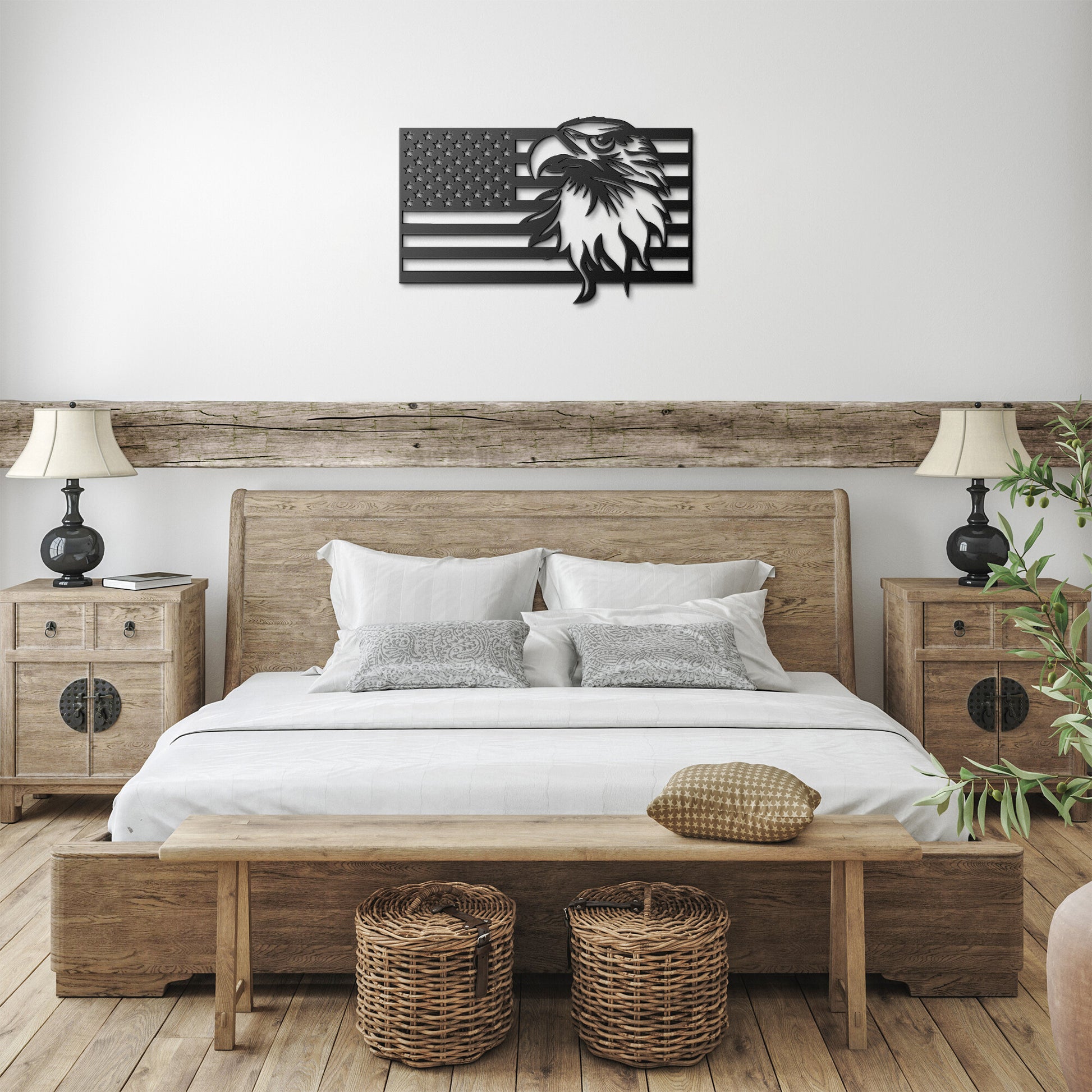 American Flag & Eagle Die-Cut Metal Sign - Rise of The New Media