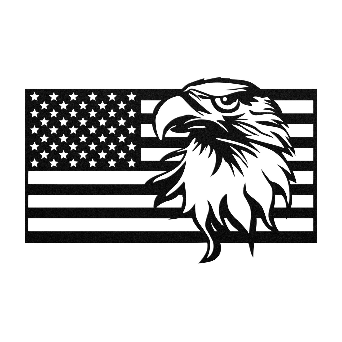 American Flag & Eagle Die-Cut Metal Sign - Rise of The New Media