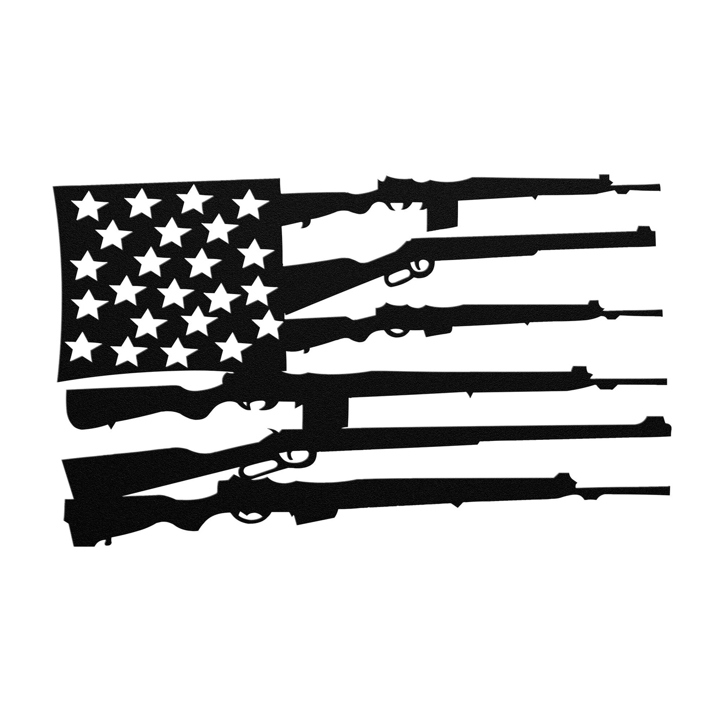 American Flag & Guns Die-Cut Metal Sign - Rise of The New Media