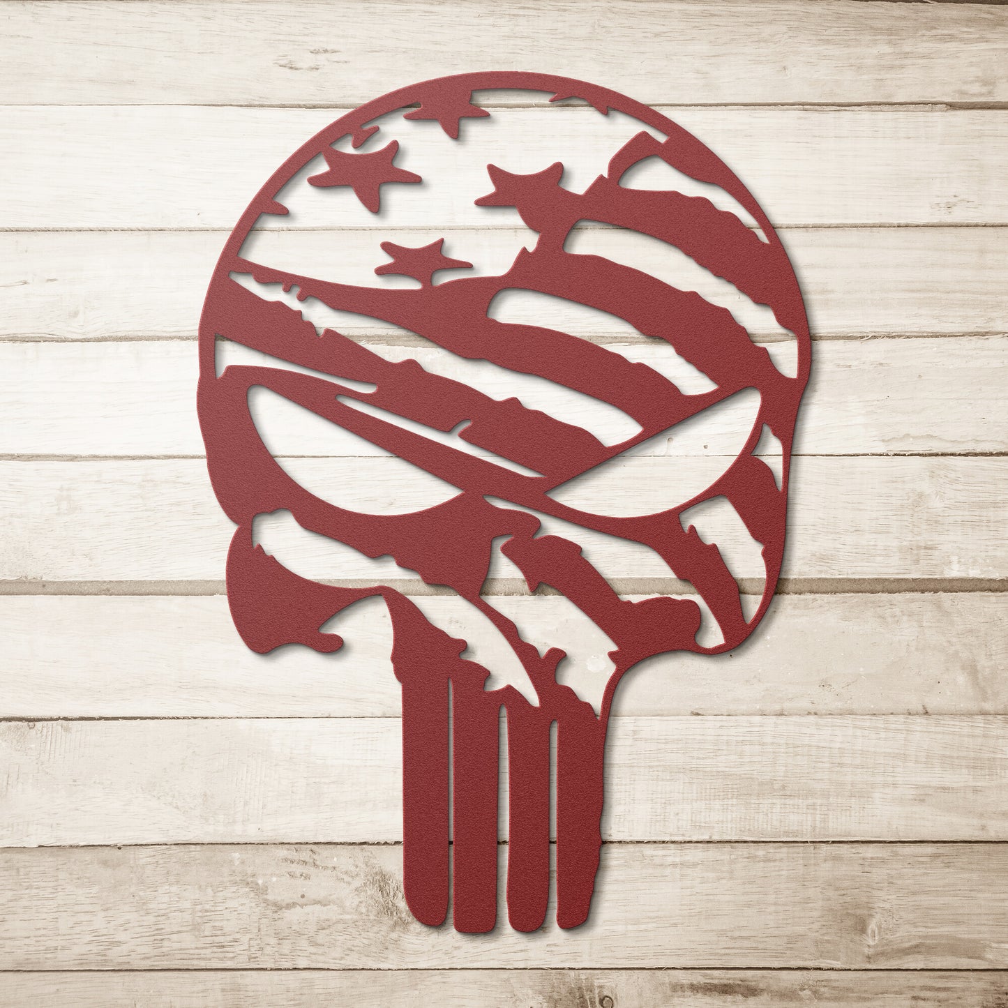 Punisher With Flag Die-Cut Metal Sign - Rise of The New Media