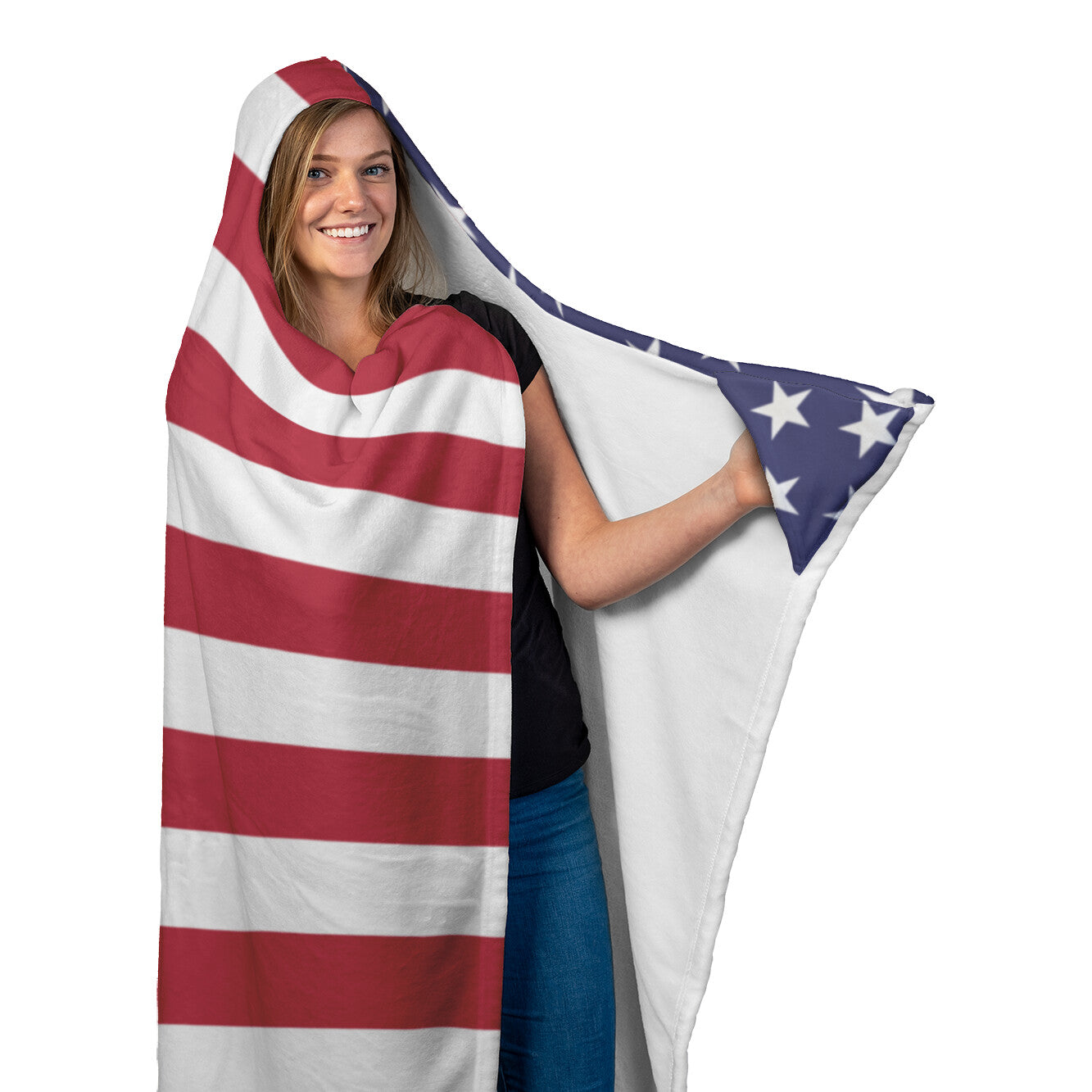 USA Flag Hooded Blanket - Rise of The New Media