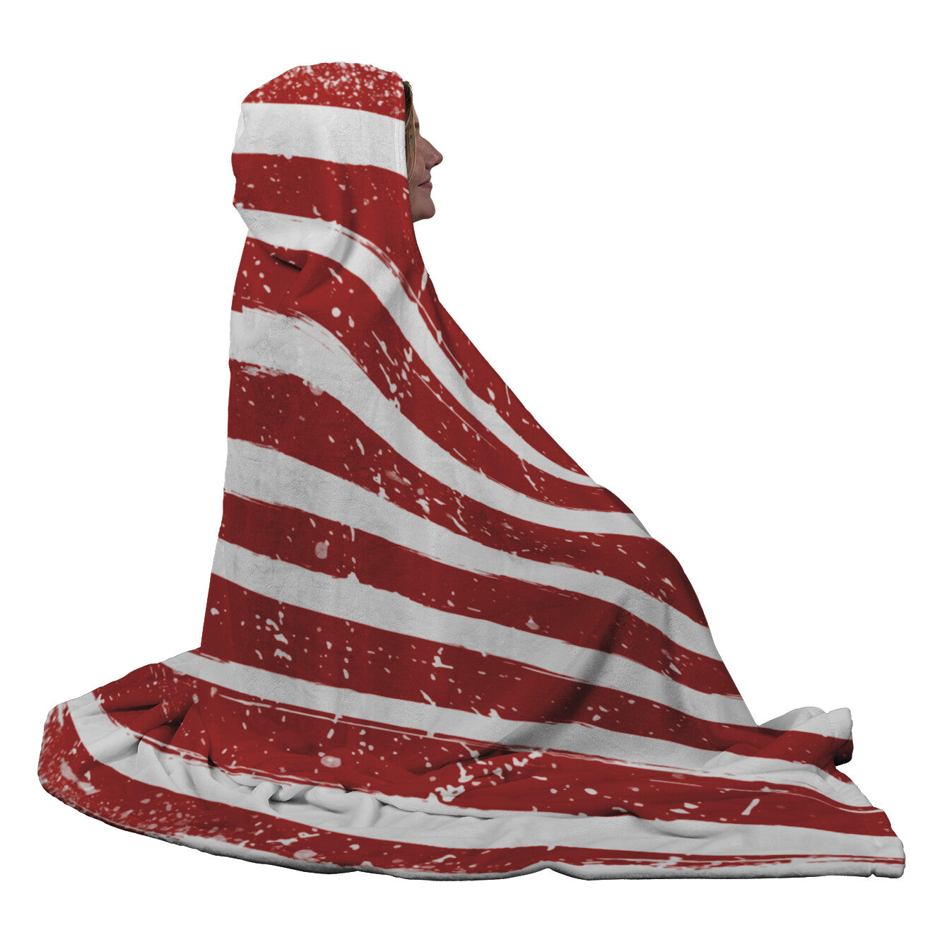 USA Flag with grunge effect Hooded Blanket - Rise of The New Media