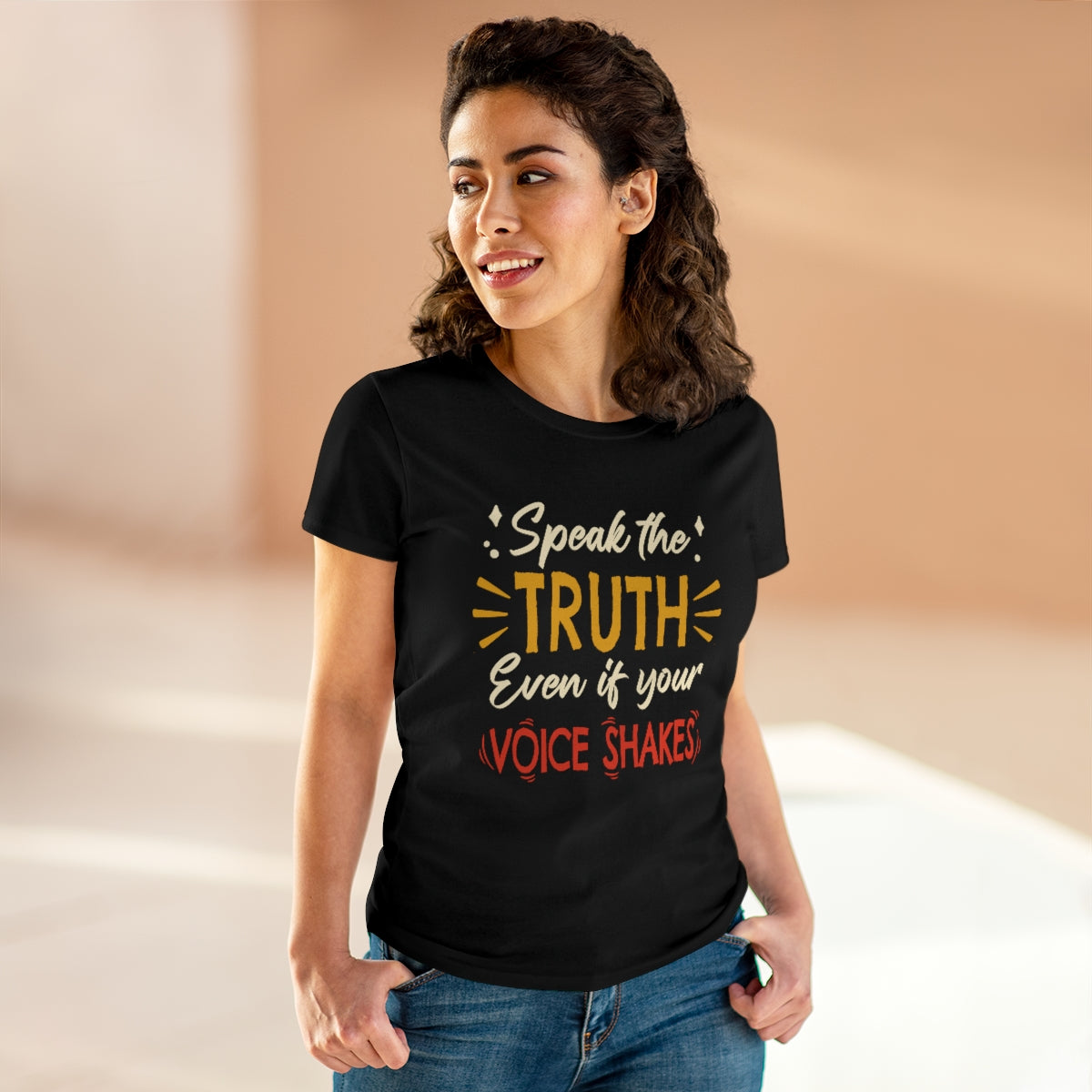 Speak The Truth Even If Your Voice Shakes | Women's Tee - Rise of The New Media