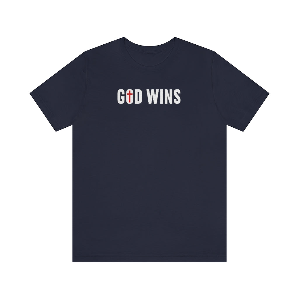 God Wins | Mens/Unisex Short Sleeve T-Shirt - Rise of The New Media