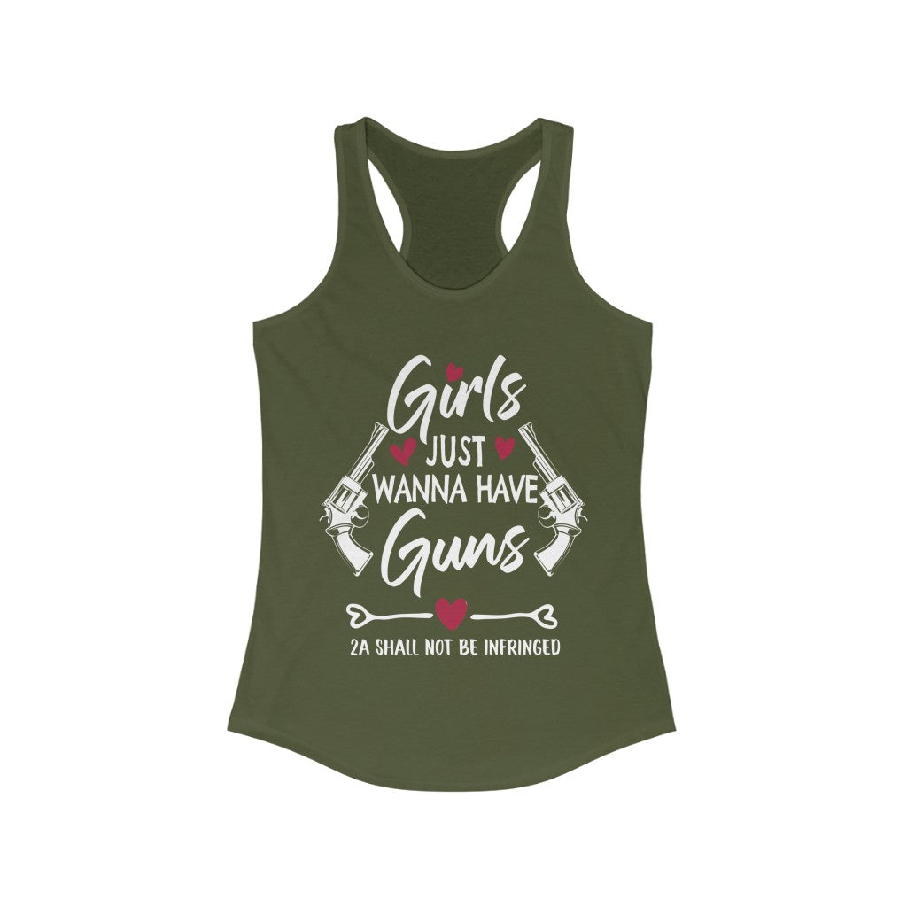 Girls Just Wanna Have Guns | Women's Racerback Tank - Rise of The New Media