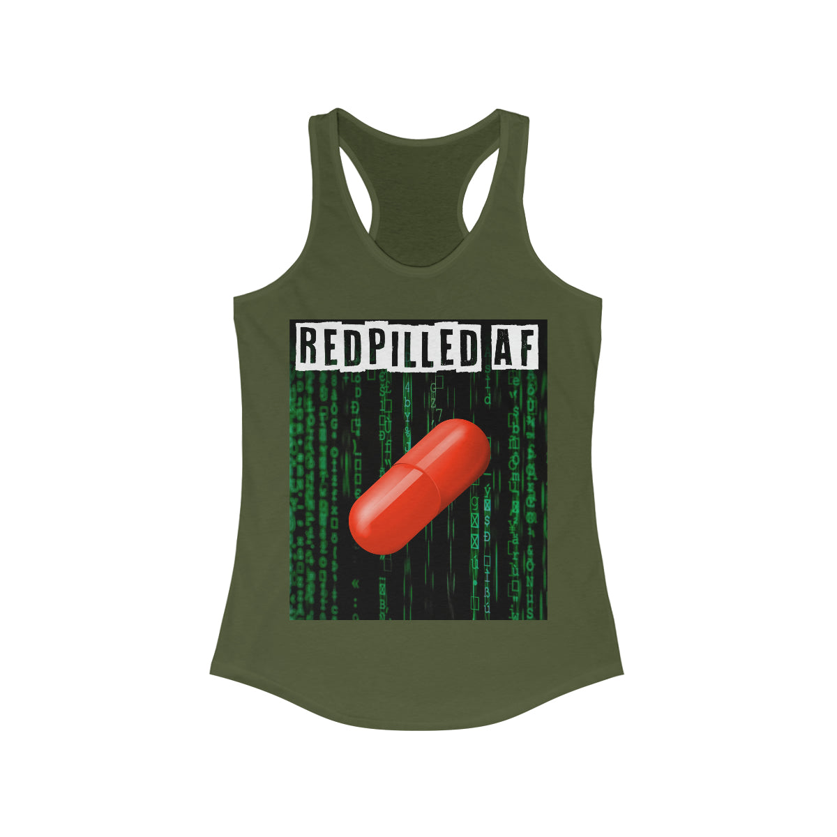 Redpilled AF | Women's Racerback Tank - Rise of The New Media