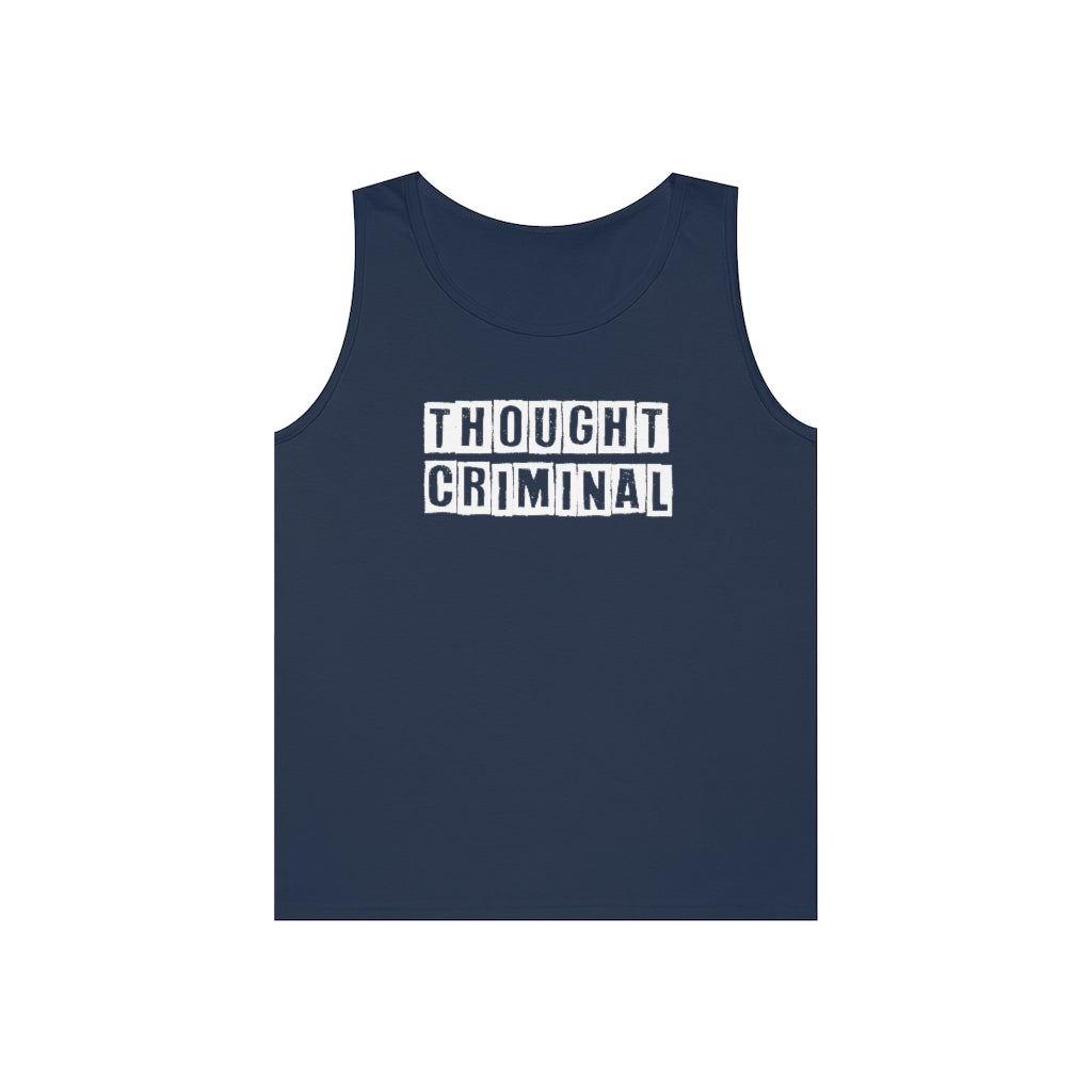 Thought Criminal | Men's Heavy Cotton Tank Top - Rise of The New Media