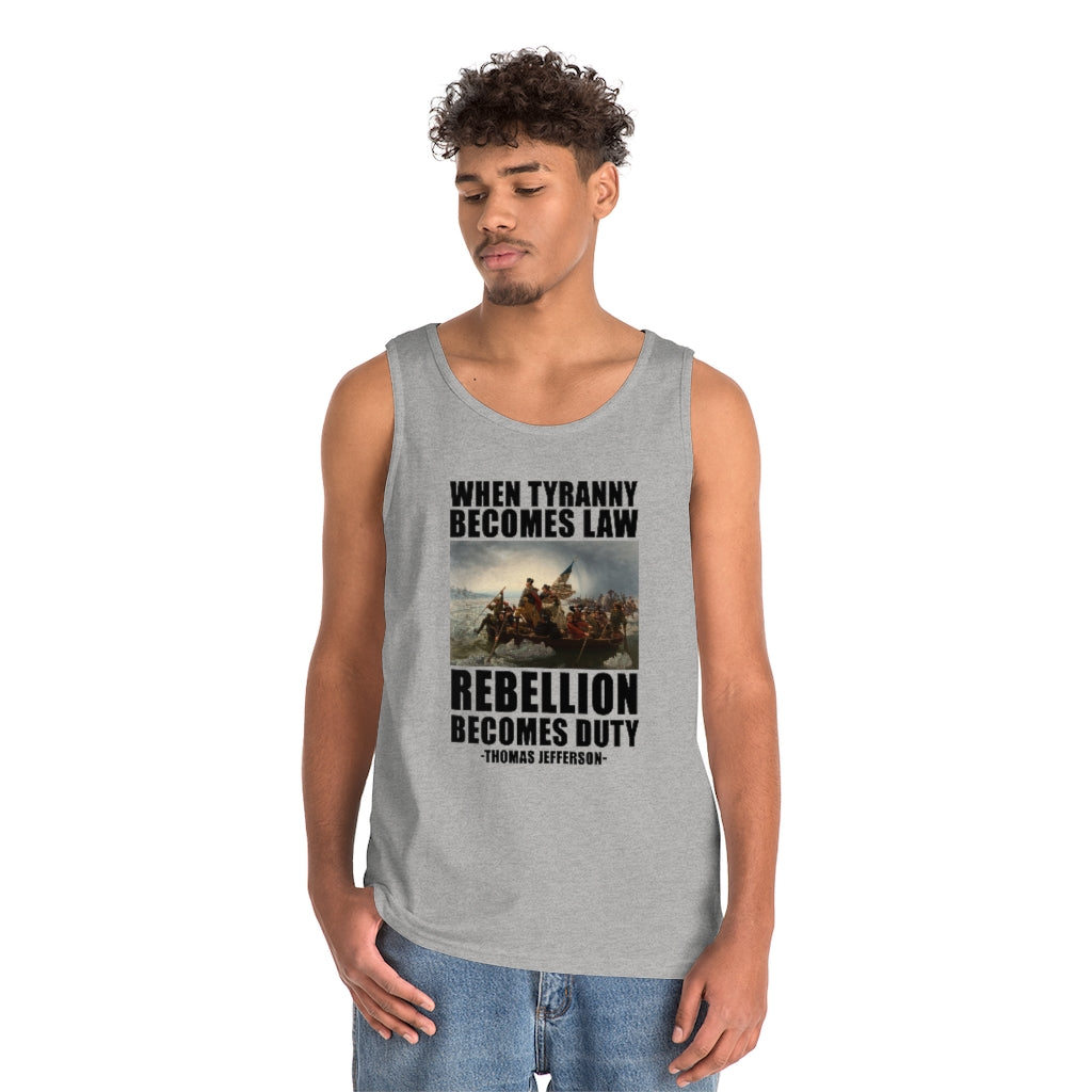 When Tyranny Becomes Law... | Men's Heavy Cotton Tank Top - Rise of The New Media