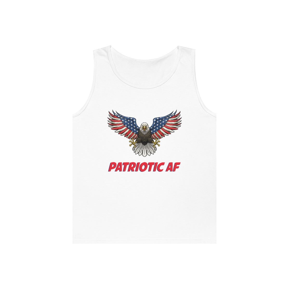 Patriotic AF with American Eagle 2 | Men's Heavy Cotton Tank Top - Rise of The New Media