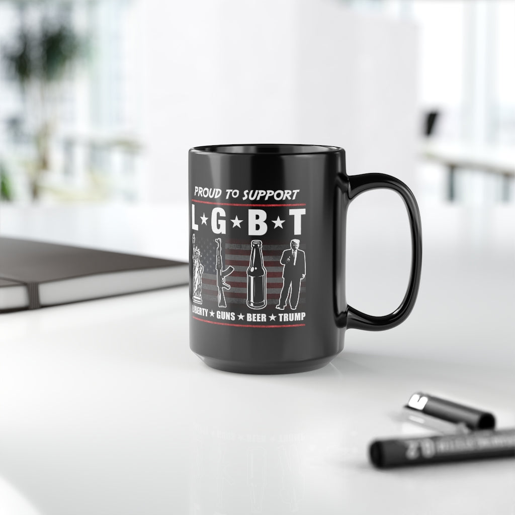 Proud To Support LGBT | 15oz Black Mug - Rise of The New Media