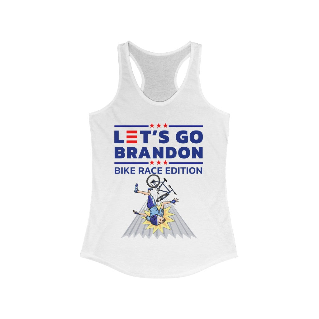 Let's Go Brandon - Bike Race Edition | Women's Racerback Tank - Rise of The New Media