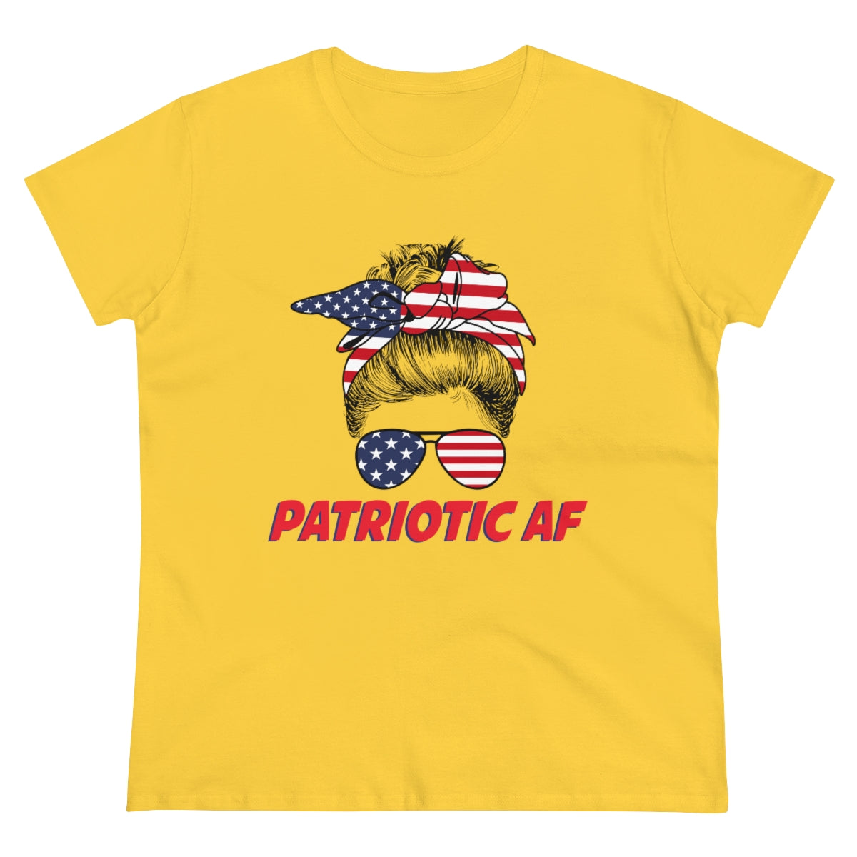 Patriotic AF with USA Mom | Women's Tee - Rise of The New Media