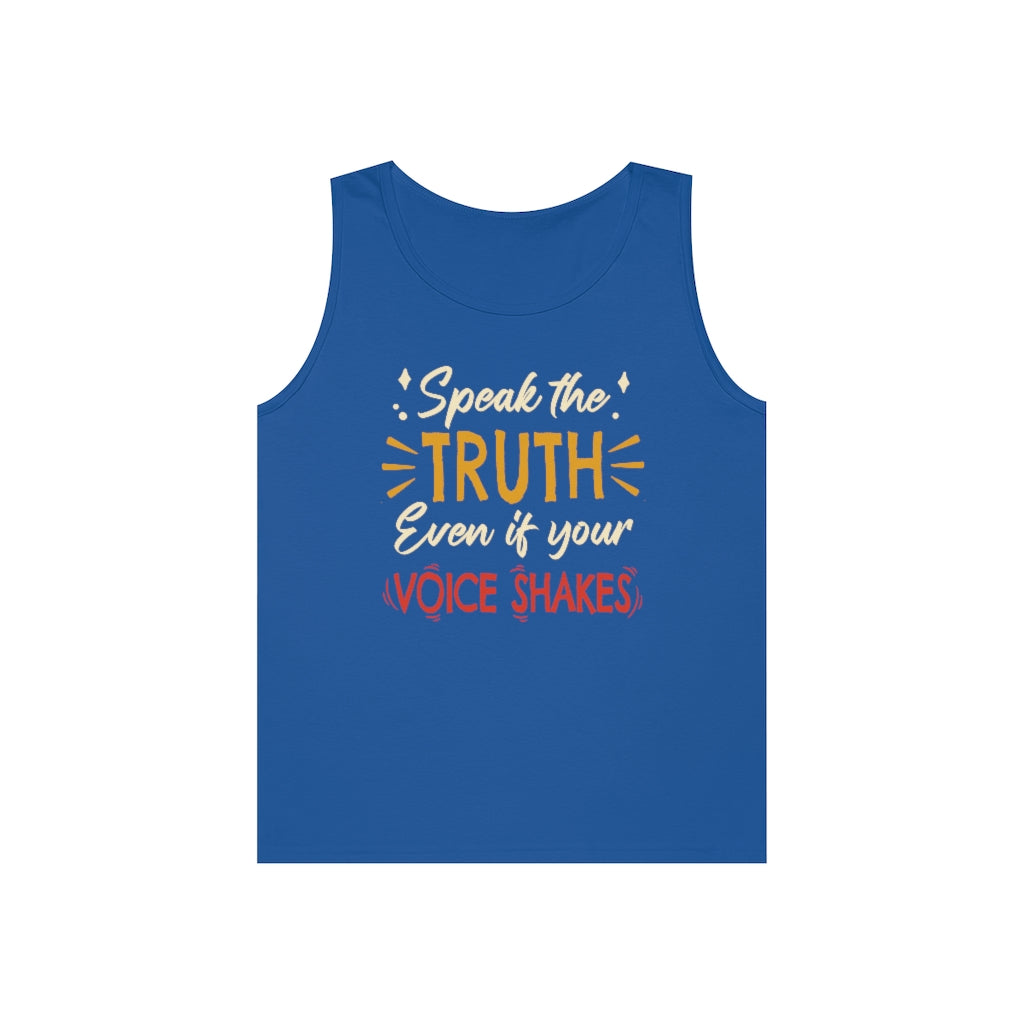 Speak The Truth Even If Your Voice Shakes | Men's Heavy Cotton Tank Top - Rise of The New Media