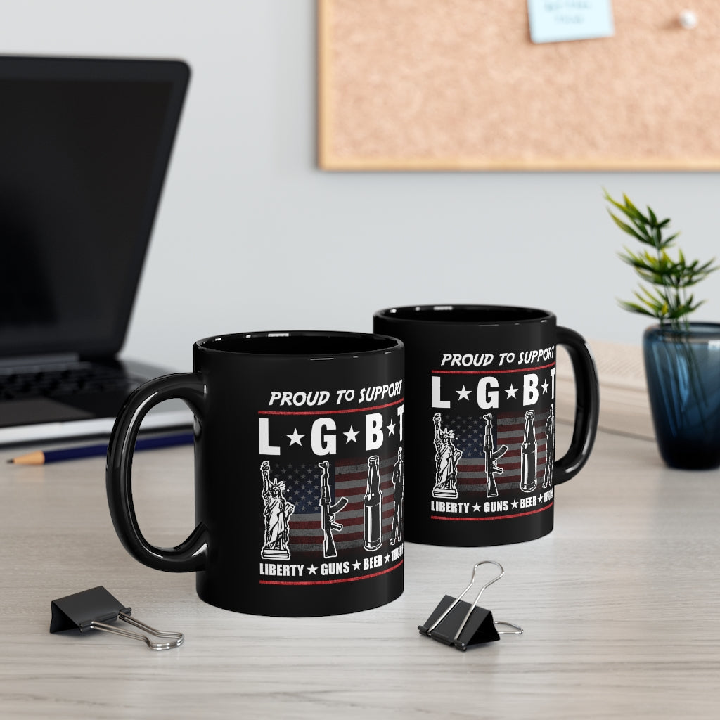 Proud to Support LGBT | 11oz Black Mug - Rise of The New Media