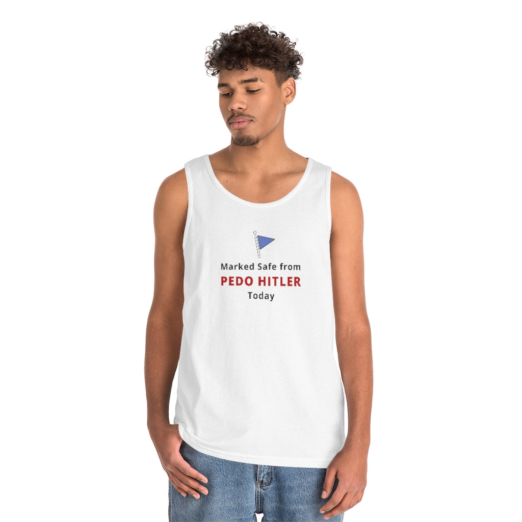 Marked Safe From Pedo Hitler | Men's Heavy Cotton Tank Top - Rise of The New Media
