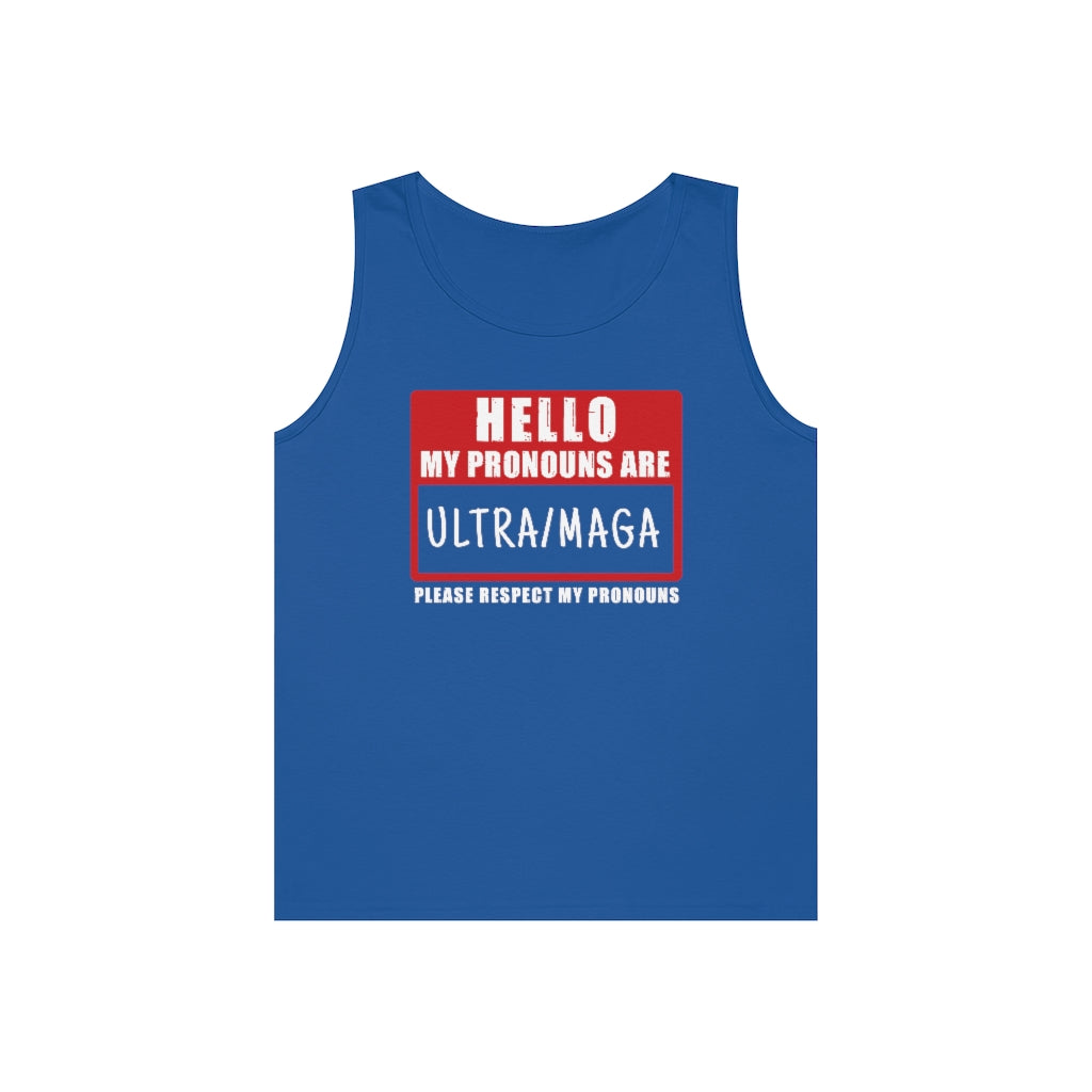 My Pronouns Are Ultra Maga | Men's Heavy Cotton Tank Top - Rise of The New Media