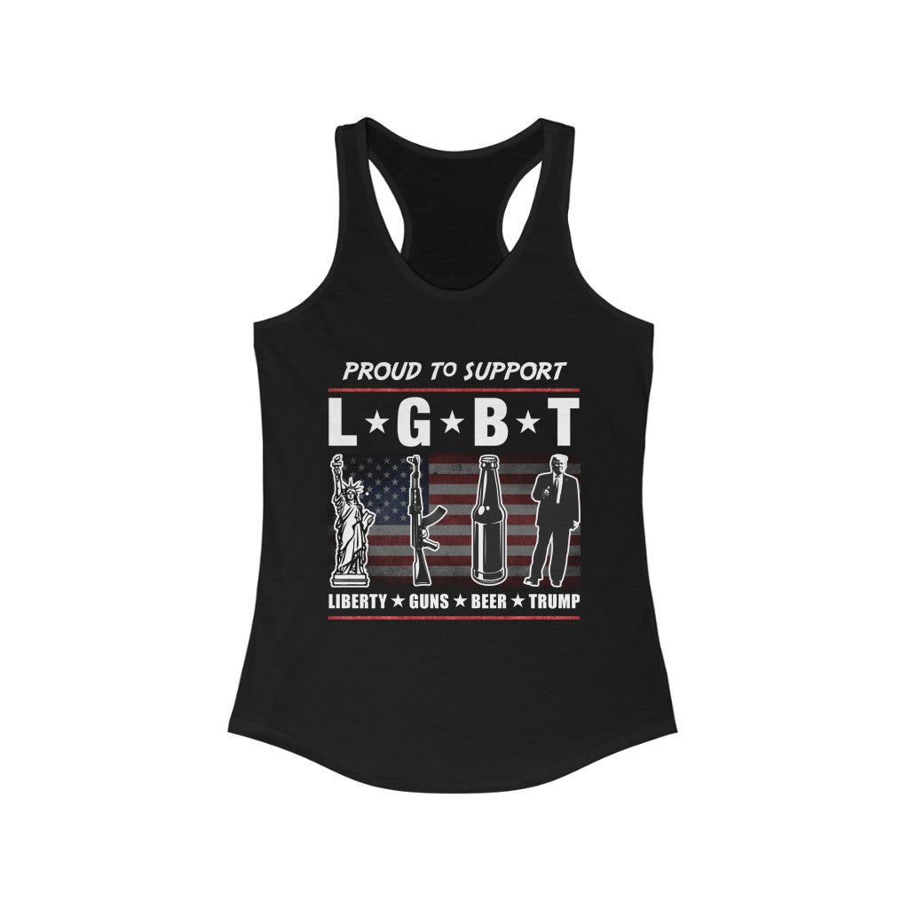 Proud to Support LGBT | Women's Racerback Tank - Rise of The New Media