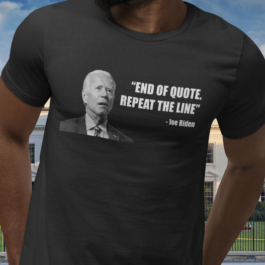 End Of Quote Repeat The Line | Mens/Unisex Short Sleeve T-Shirt - Rise of The New Media