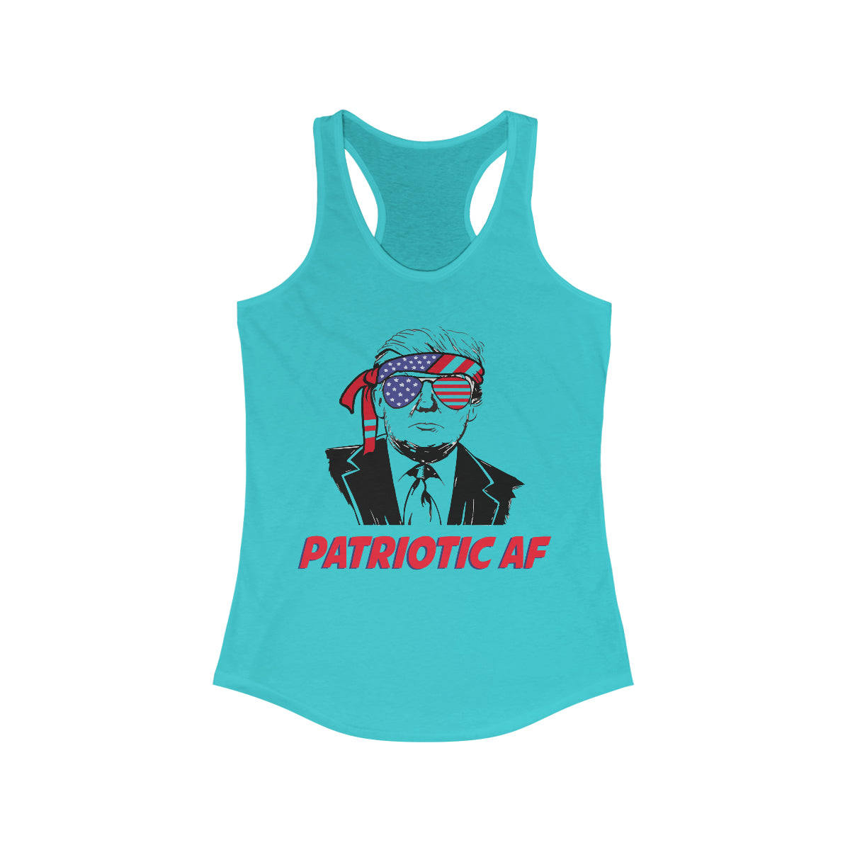 Patriotic AF with Trump | Women's Racerback Tank - Rise of The New Media