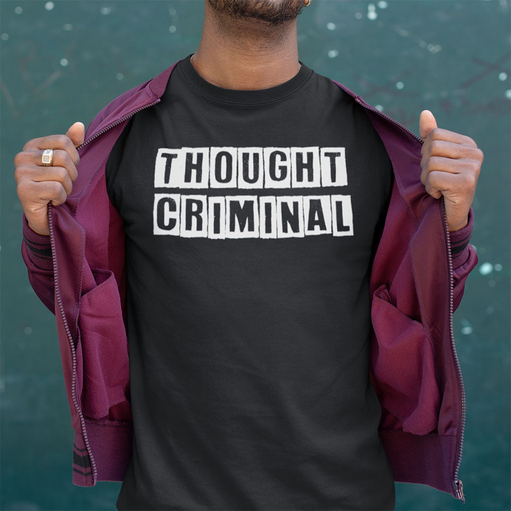 Thought Criminal | Mens/Unisex Short Sleeve T-Shirt - Rise of The New Media