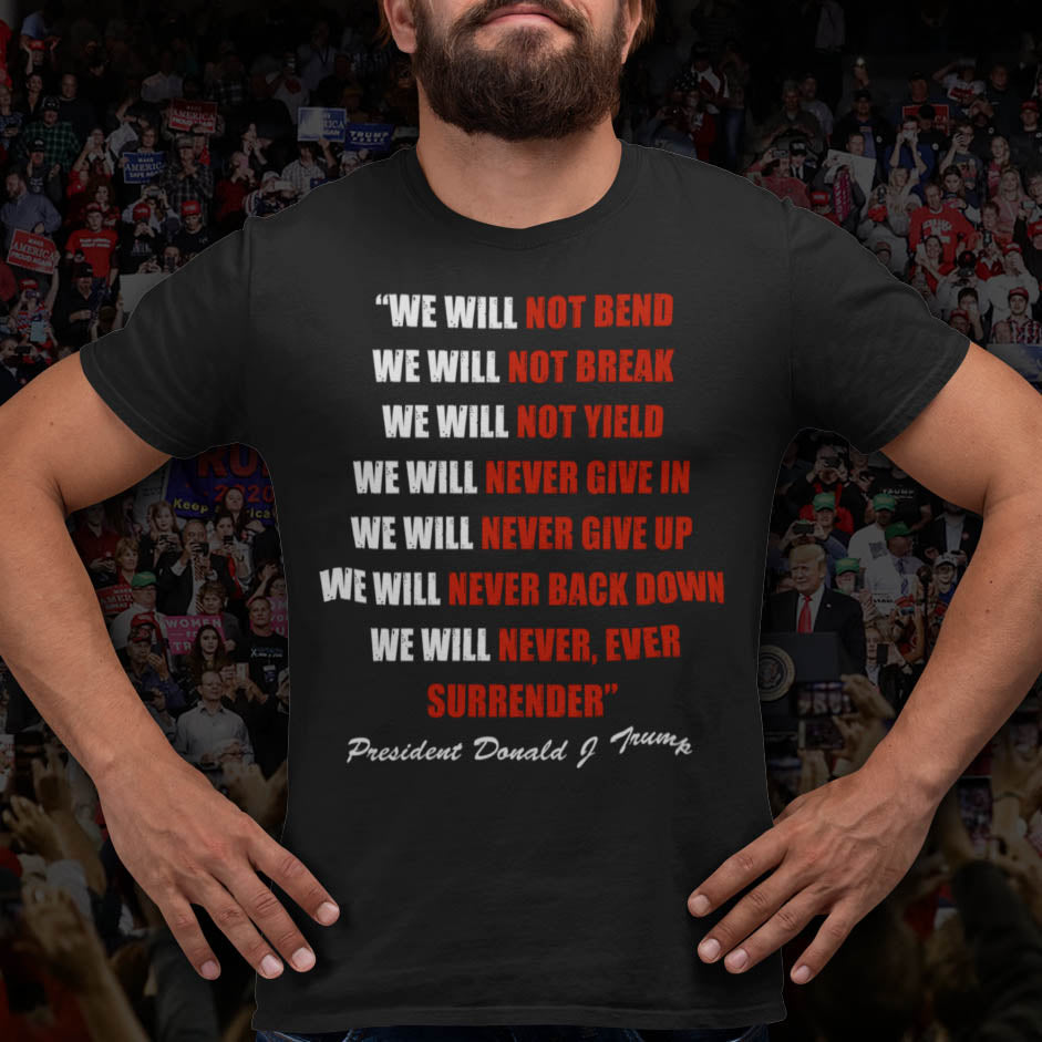We Will Not Bend... | Mens/Unisex Short Sleeve T-Shirt - Rise of The New Media